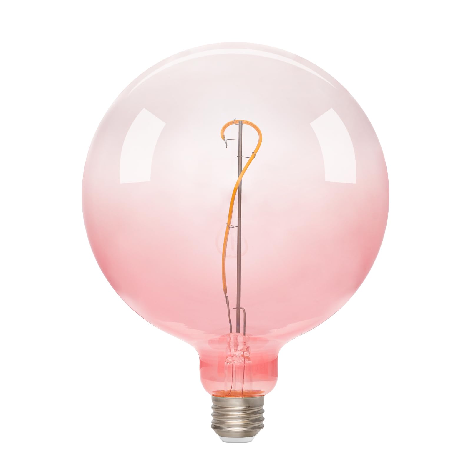 Onewish Large Led Bulb,G150 Pink Globe Decorative Bulbs,Warm White 2700K 3W,30W Equivalent,E26 Base,6 Inch Oversized Edison Bulb