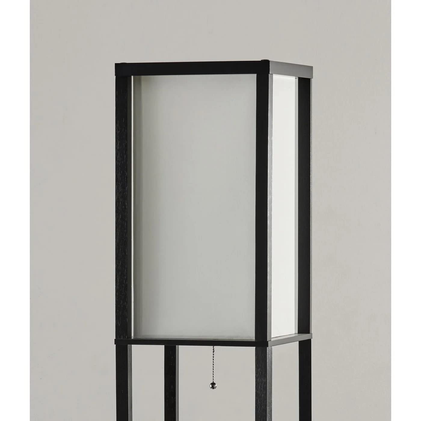 Adesso 3193-01 Titan Tall Shelf Floor Lamp, 72 In., 150W Incandescent/Equiv. Cfl, Black Pvc Veneer On Mdf, 1 Floor Lamp