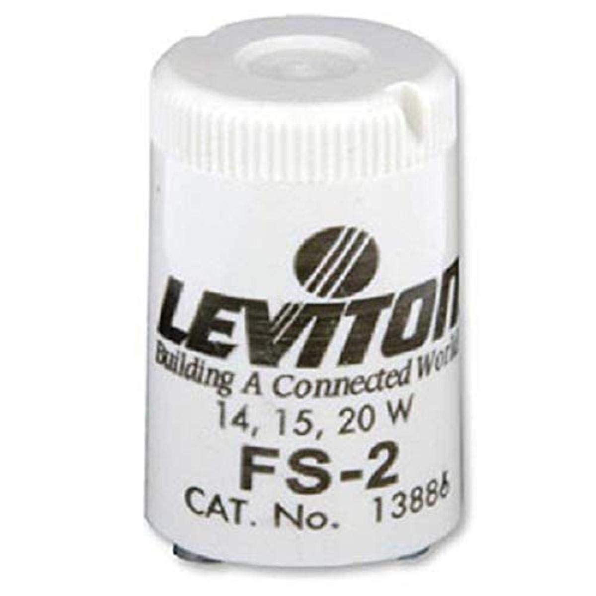 Leviton Fluorescent Starter, 15-20 Watts, FS-2,Off-white, 13886