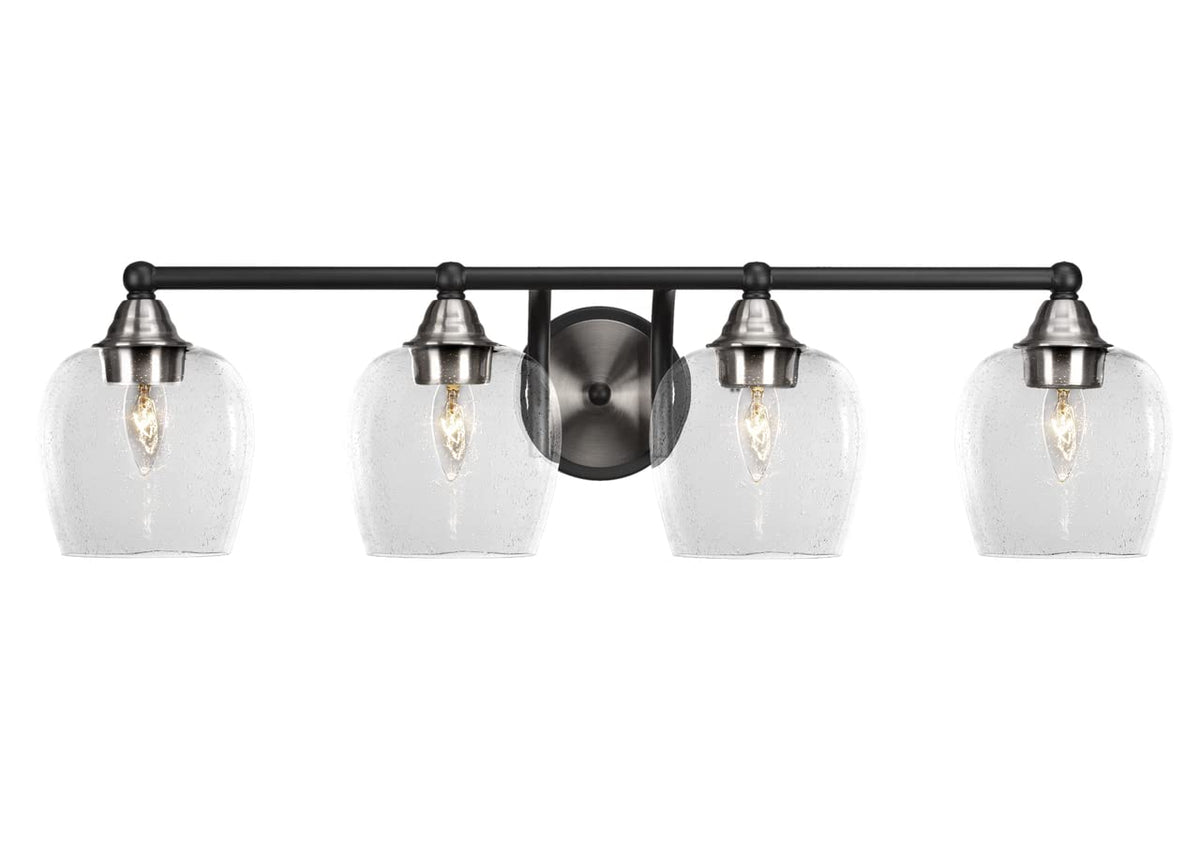 Toltec Lighting Paramount 4 Light Bath Bar In Matte Black & Brushed Nickel (3424-Mbbn-4810)
