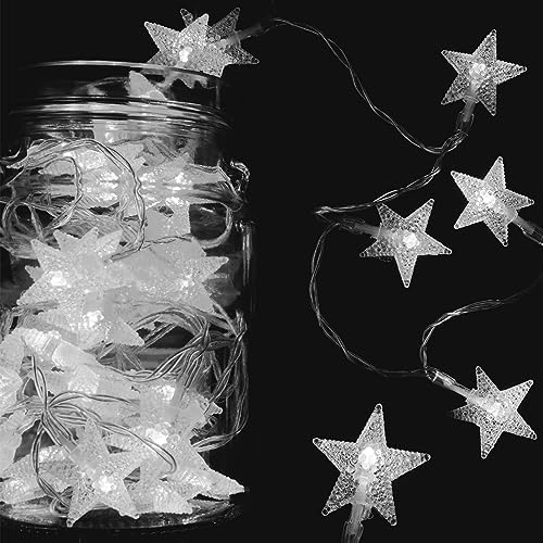 Holiday Essence - Star String Lights 100 Led Cool White Fairy Lights For Bedroom Party Wedding Xmas Holiday Light Decorations 49