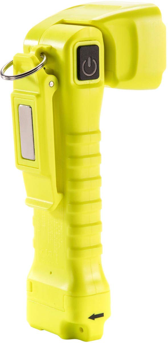 Pelican 3415 Right Angle Led Flashlight - Yellow, Magnetic Clip, One Size, Durable Abs Material