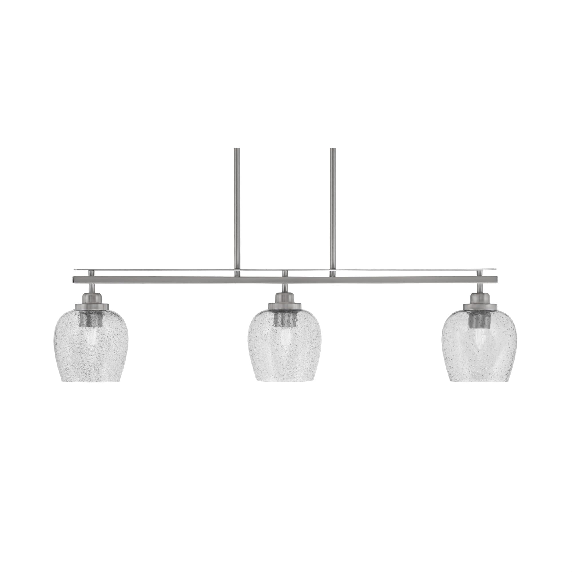Toltec Lighting Odyssey 3 Light Island Light, Brushed Nickel Finish, 6in Smoke Bubble Glass