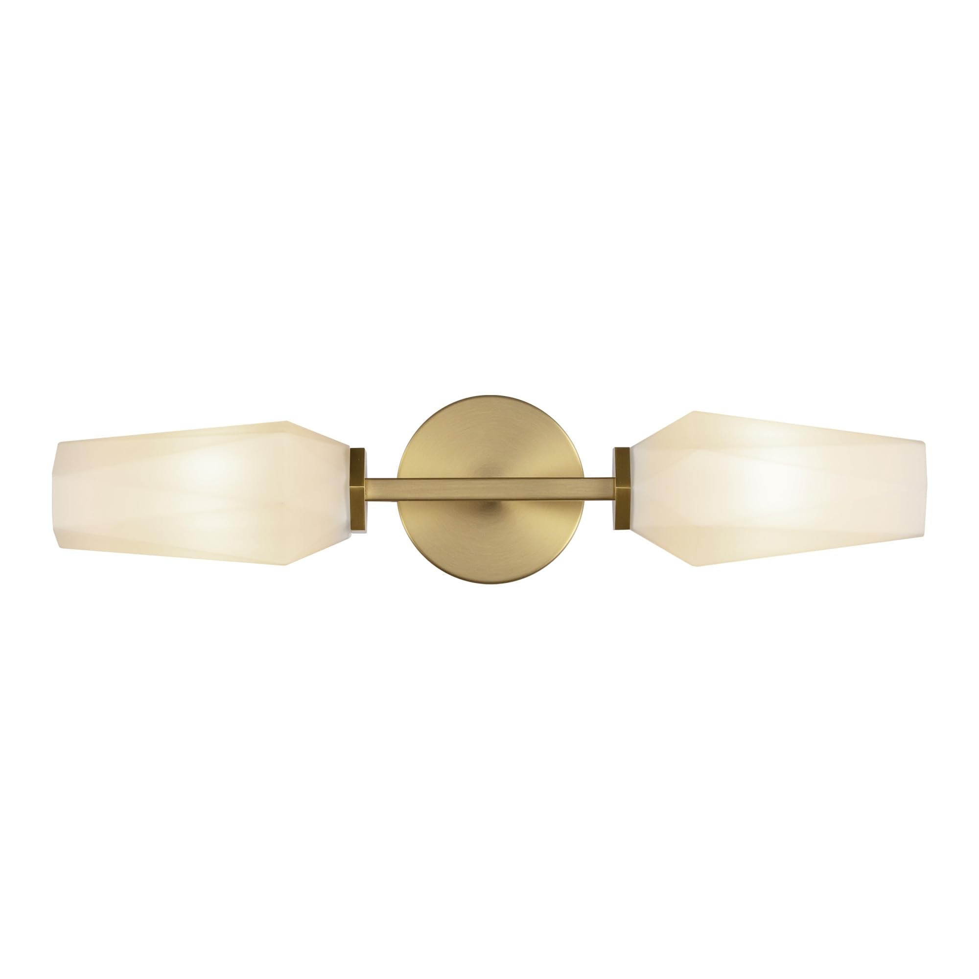 Alora Mood Classic 2-Light Wall/Vanity Sconce, 20 inch Brushed Gold/Opal Matte, Metal & Glass | Ideal for Bathrooms, Entryways &