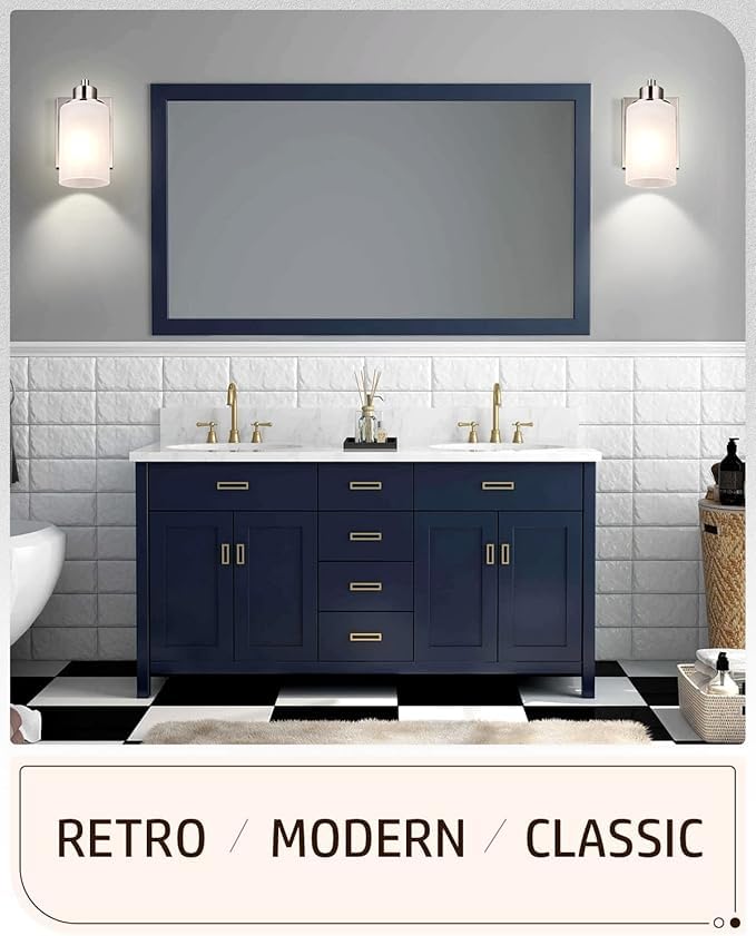 3 Pack Modern Bath Vanity Light Fixture 1-Light, Indoor Bathroom Wall Sconces For Living Room, Porch, Bedside, Brushed Nickel Fi