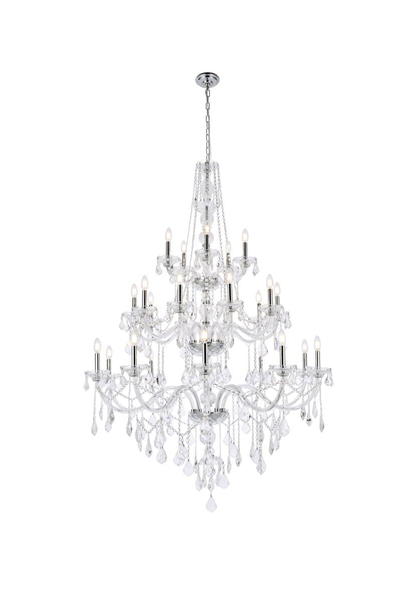 Elegant Lighting 25-Light Gold Chandelier With Clear Royal Cut Crystal