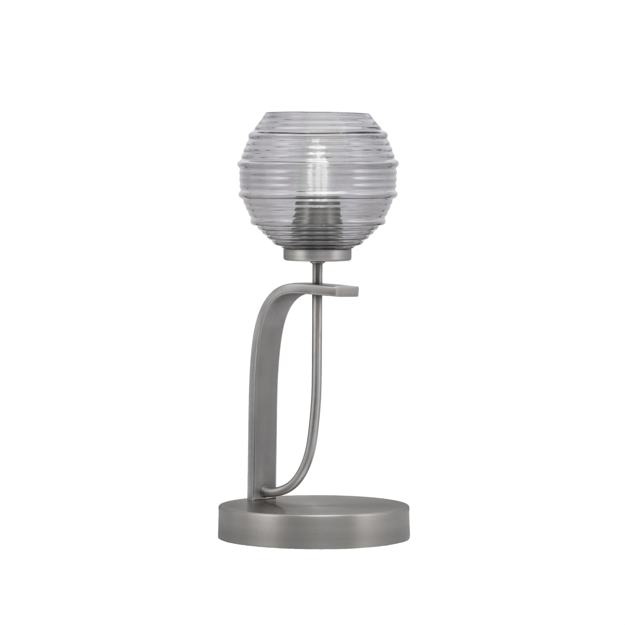 Toltec Lighting Cavella Accent Lamp, Graphite Finish, 6" Smoke Ribbed Glass