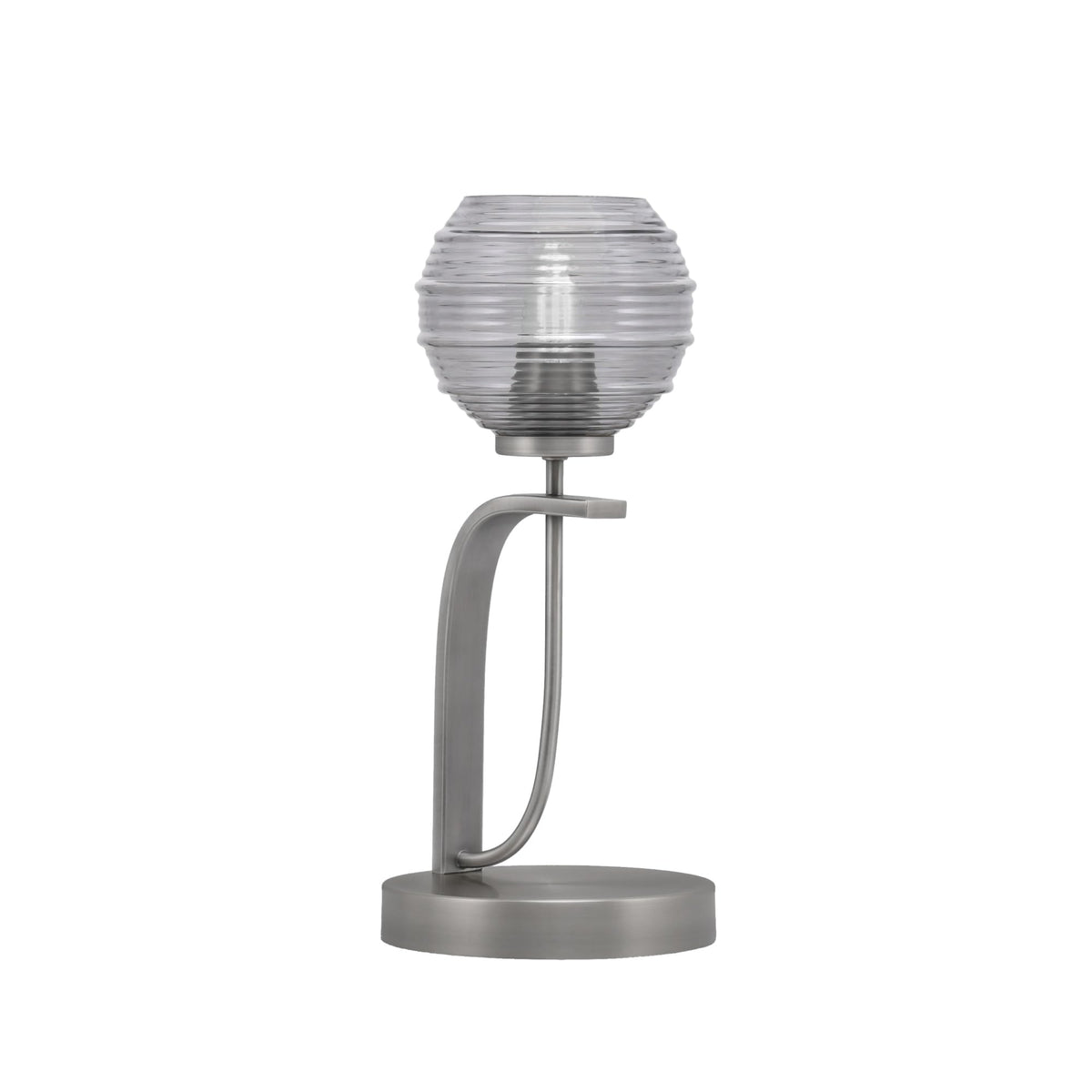 Toltec Lighting Cavella Accent Lamp, Graphite Finish, 6&quot; Smoke Ribbed Glass