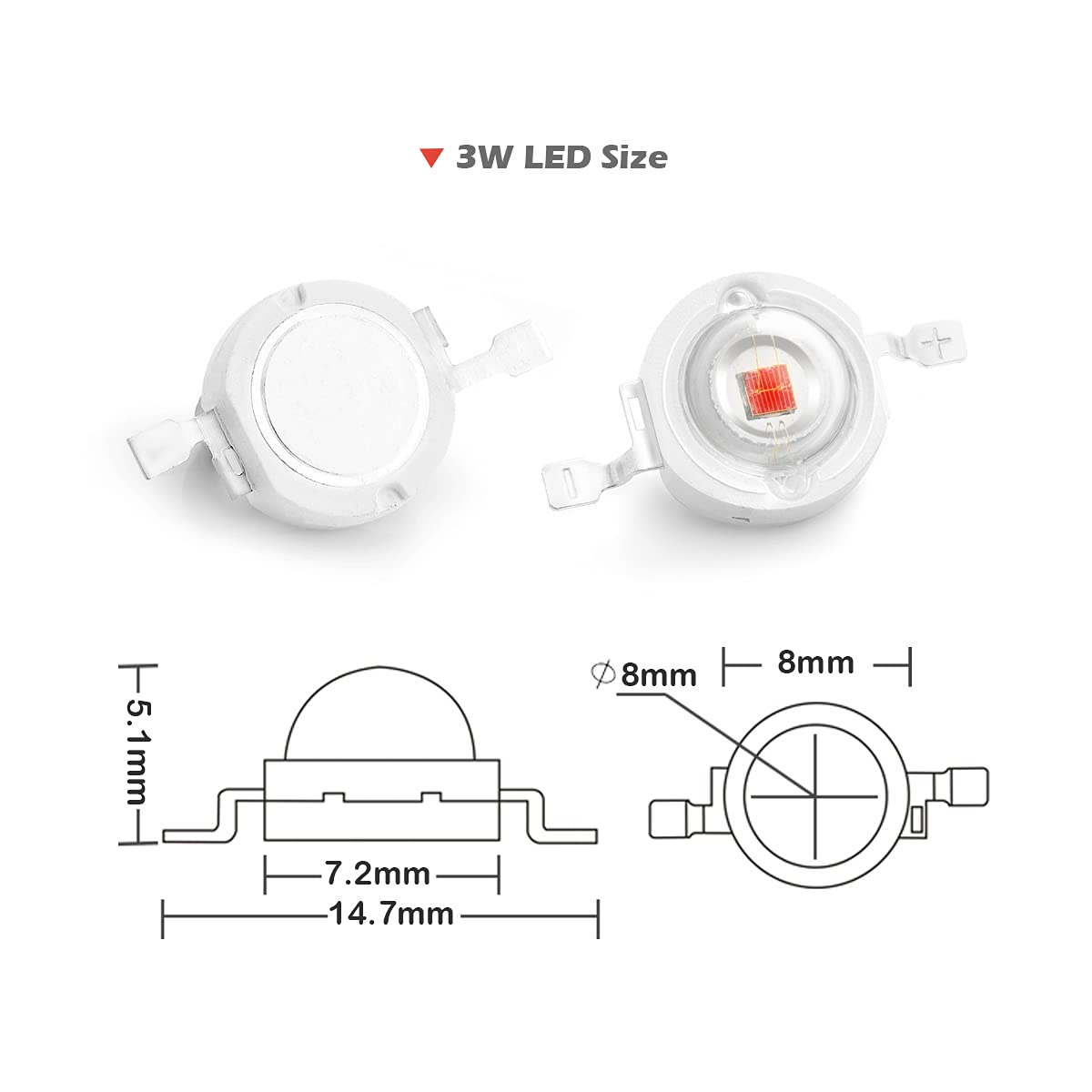 Chanzon 10 Pcs High Power Led Chip On Board 3W Yellow (400Ma - 500Ma / Dc 2V - 2.4V / 3 Watt) Super Bright Intensity Smd Cob Lig