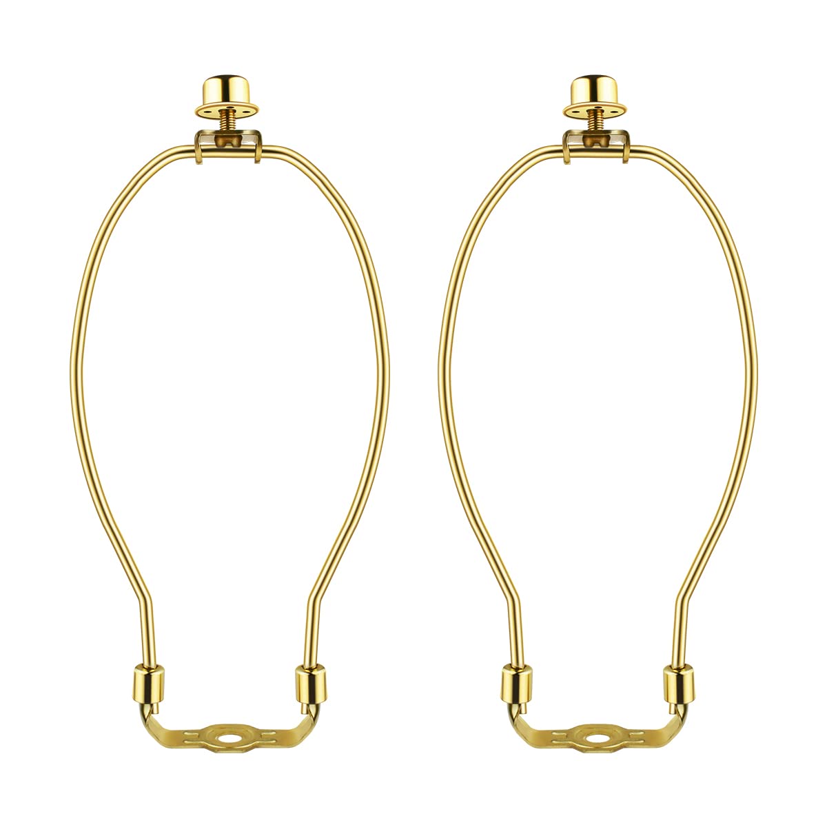 yuntop 2 Pcs Lamp Shade Harp Holders Heavy Duty 9 Inch Polished Brass Bracket for Floor/Table Lamps Model 301841