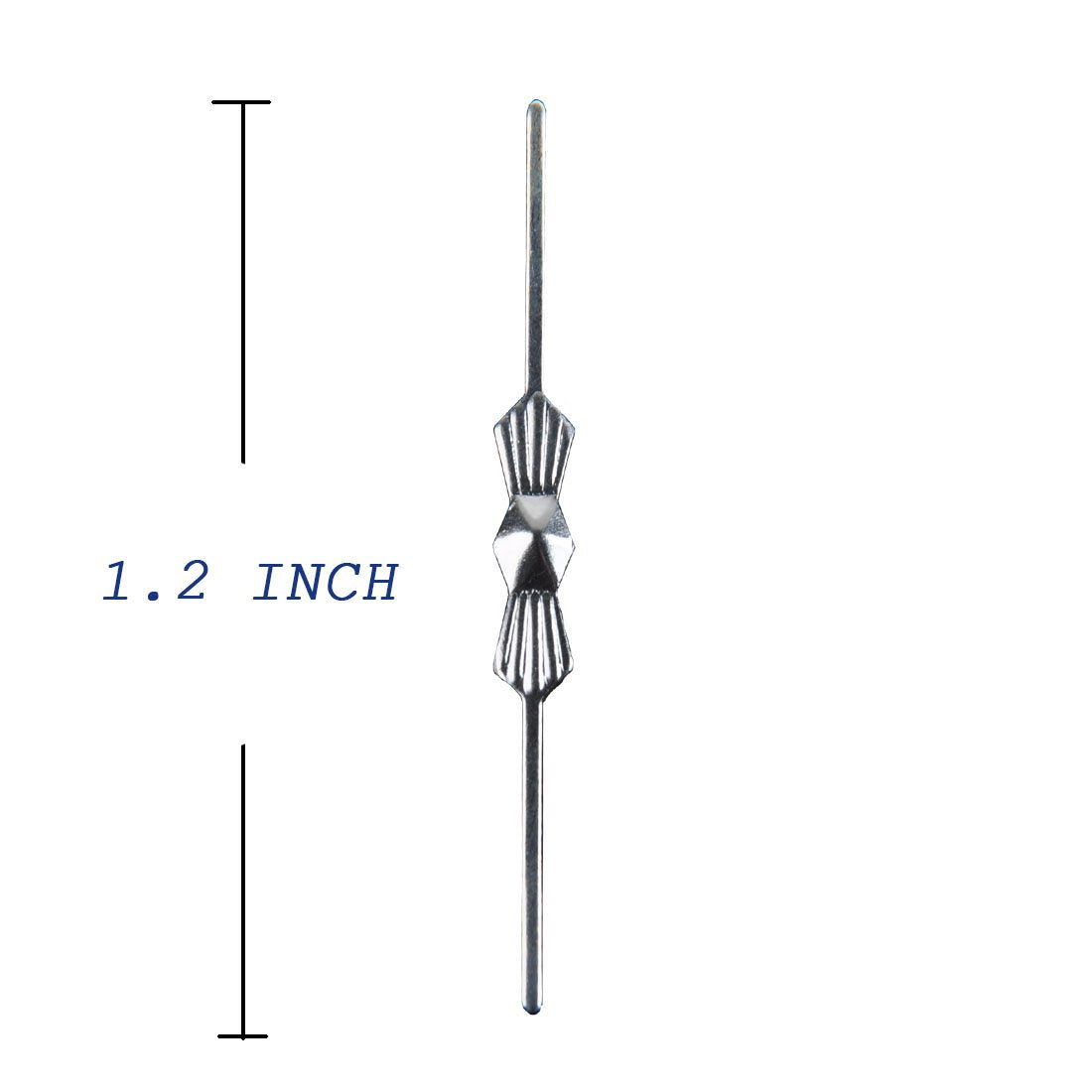 H&D Chrome Bow Tie Clips, 100pcs Metal Butterfly Clips for Crystals, 30mm, Silver, Model HD140501DE-2