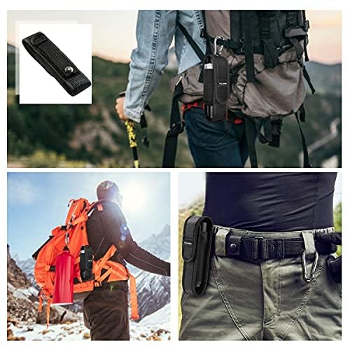 PALUMMA Nylon Flashlight Pouch Holster with Carabiner, Fits Flashlights Up to 7 inches, Black, Model ???