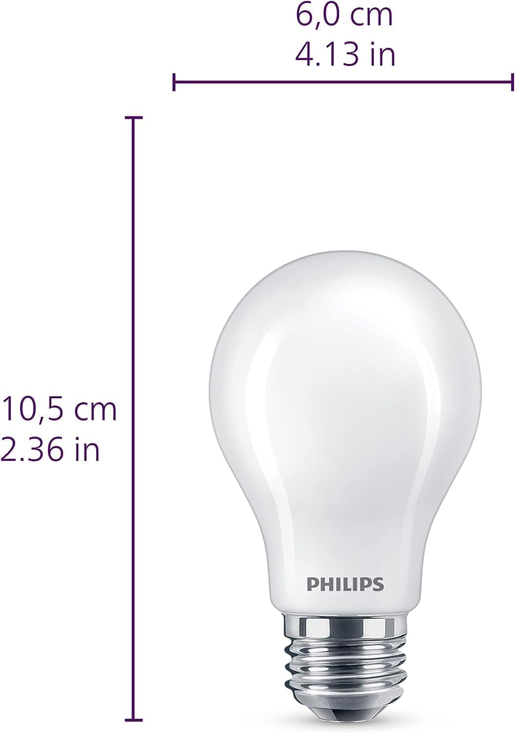 Philips Led A19 Frosted Ultra Definition Dimmable Led Light Bulbs - Flicker-Free 60W Light Bulbs With Eyecomfort Technology -Day