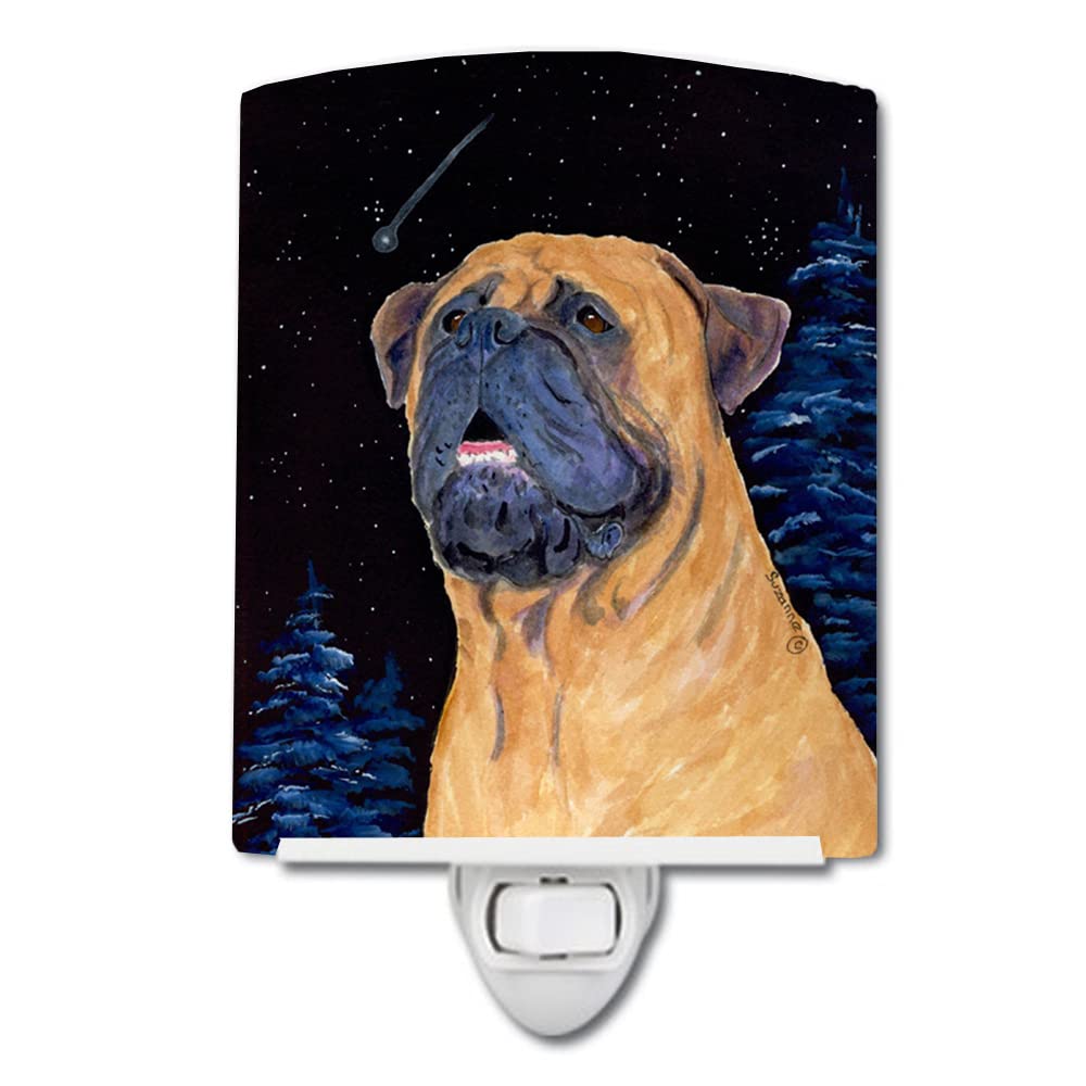 Caroline'S Treasures Ss8672Cnl Bullmastiff Ceramic Night Light Compact, Ul-Certified, Ideal For Bedroom, Bathroom, Nursery, Hallway, Kitchen, 6X4X3, Multicolor