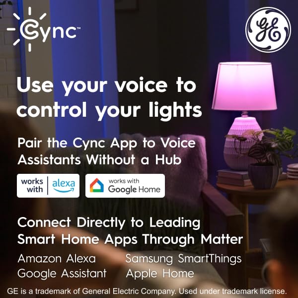 Ge Cync Smart Led Strip Light, Color Changing Room Decor Led Light Strip, Works With Alexa And Google Home, Matter Compatible, L