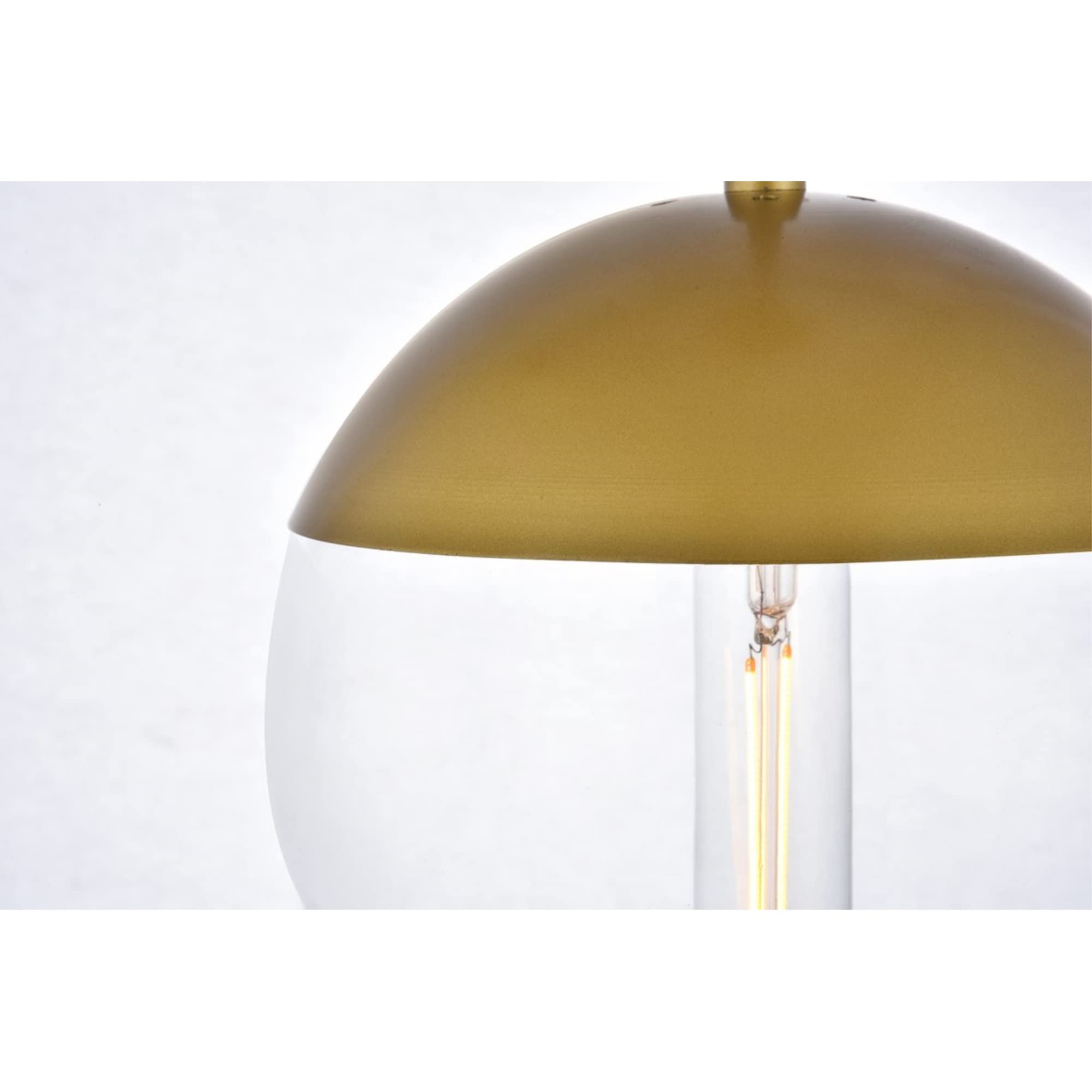 Living District Eclipse 1 Light Brass Pendant with Clear Glass
