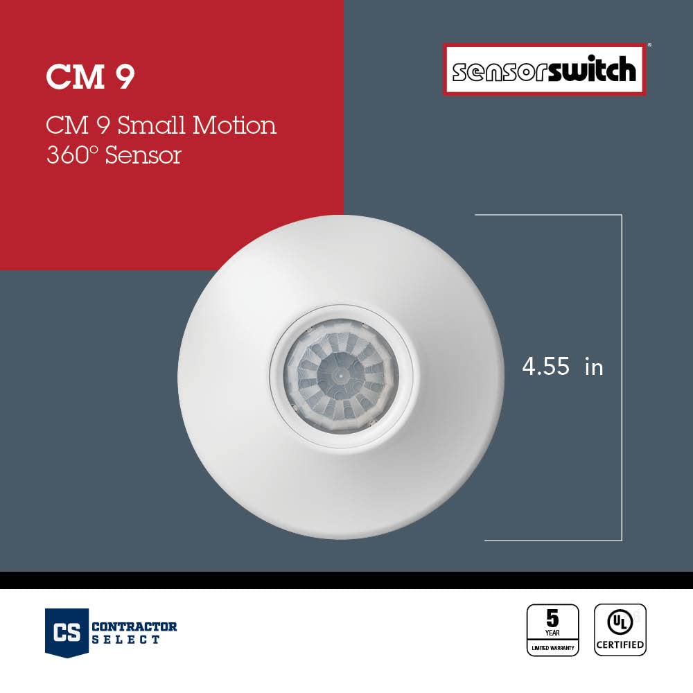 Sensor Switch Ceiling Motion Sensor, Contractor Select Pir Passive Infrared Ceiling Mount Occupancy Sensor, Standard Range, Whit