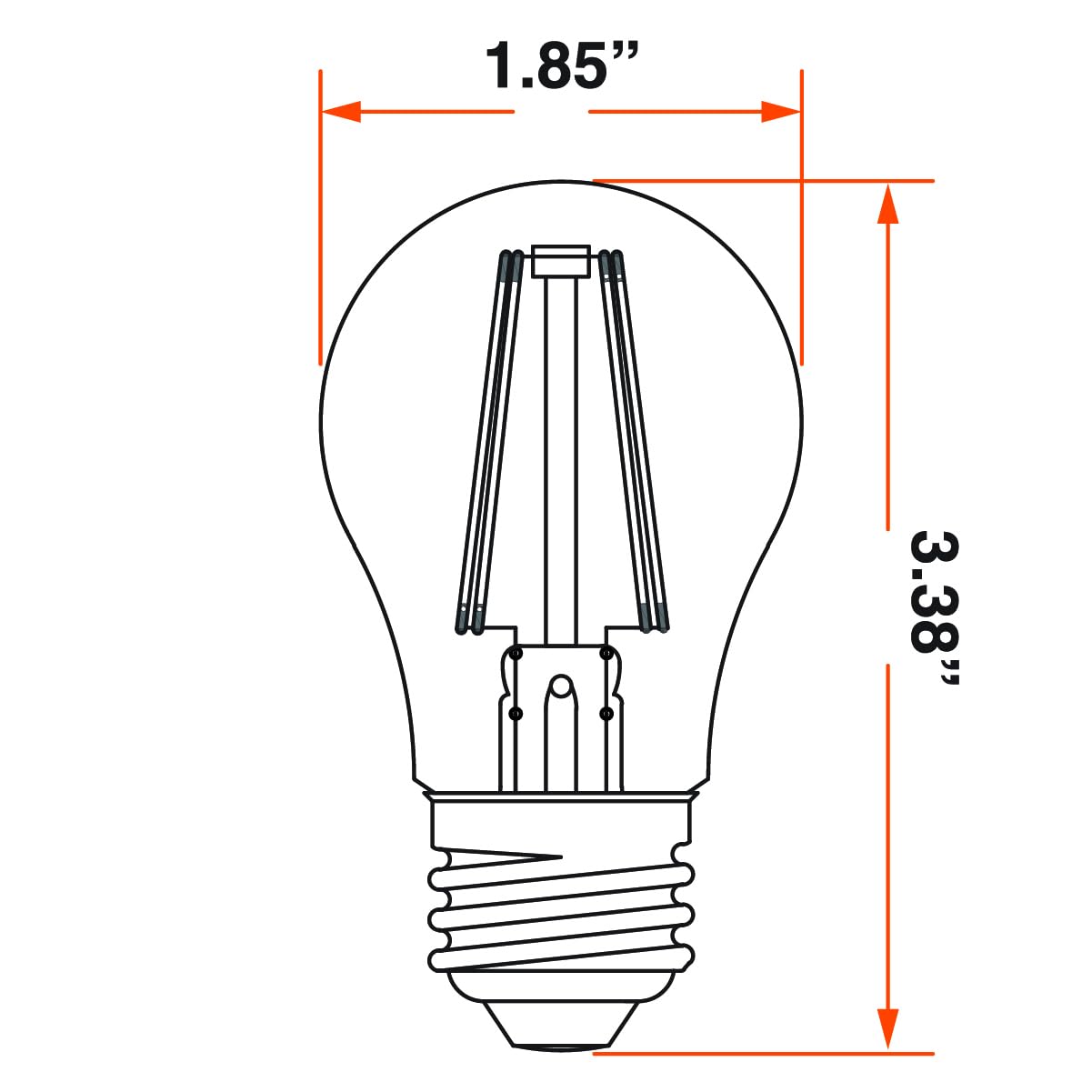 LEDVANCE Sylvania A15 Clear Globe LED Bulb, 7.5W, Dimmable, 5000K Daylight, Glass, 2 Pack, Model 42248