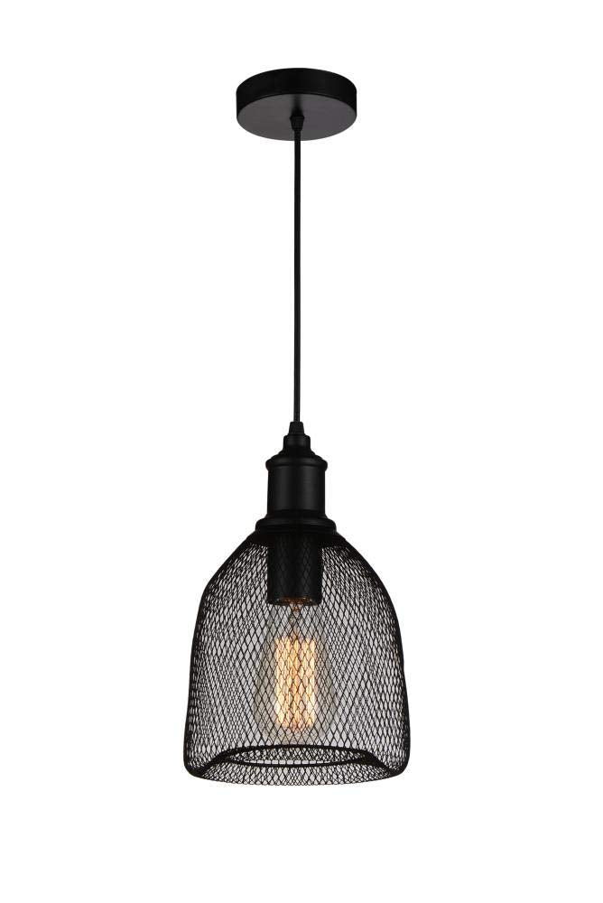 Cwi Lighting 1 Light Black Finish Down Mini Pendant - Modern Hanging Light Fixture