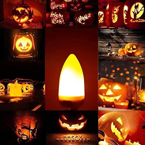 Dervacle LED Flame Effect Light Bulb E26, 4W Warm Yellow, Flickering Candelabra Bulbs, 2 Count, Ideal for Vintage Indoor/Outdoor Decor