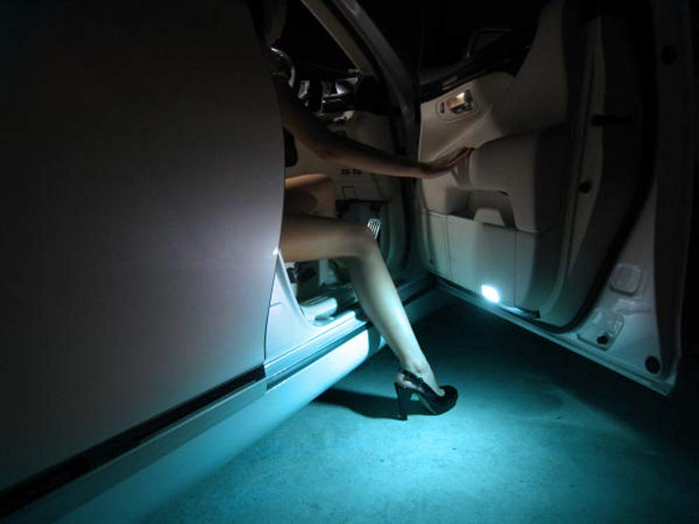 iJDMTOY Full LED Side Door Courtesy Light for Lexus & Toyota, Aqua LED, Interior Footwell Accent Light
