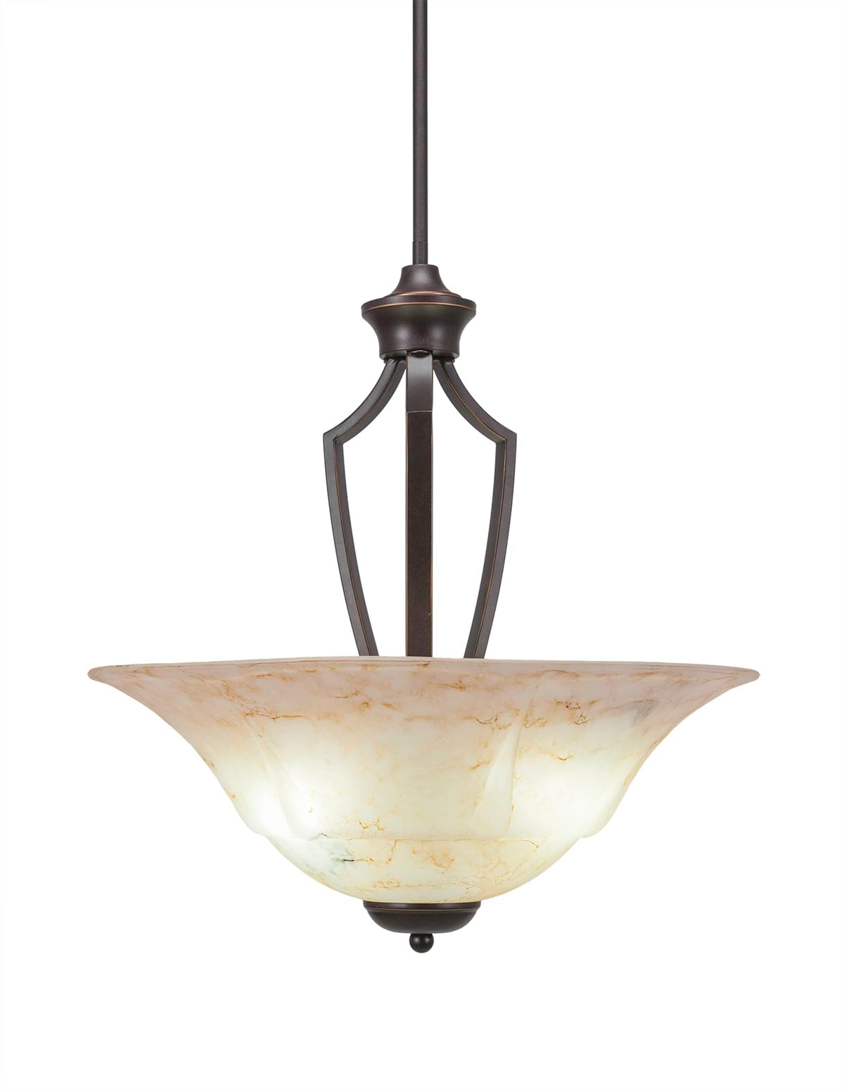 Toltec Lighting 567-DG-53818 Zilo Pendant with 3 Bulbs with 20&quot; Italian Marble Glass, Dark Granite Finish