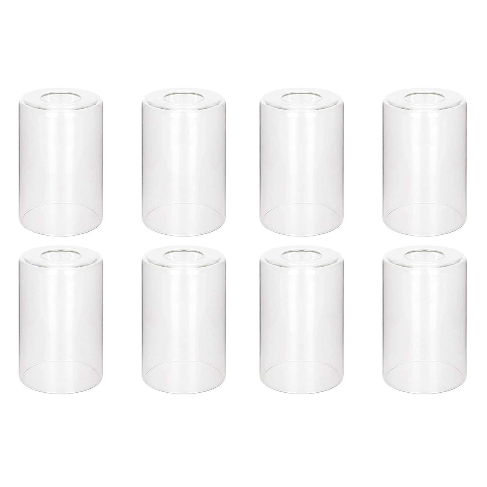 Eidonta Clear Glass Shade Covers, 5.5in Height, 3.5in Diameter, 8 Pack
