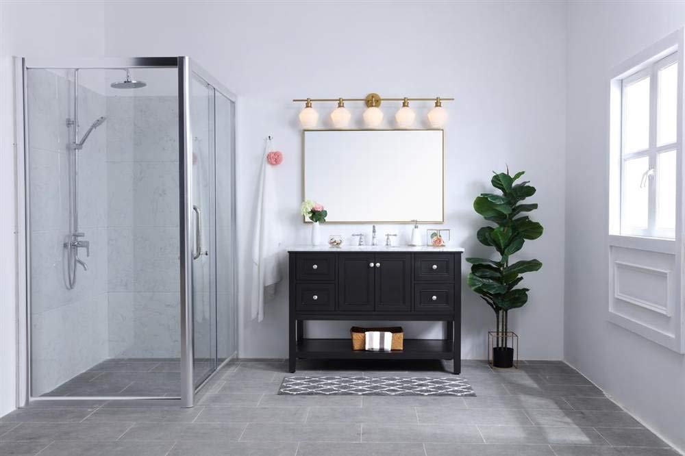 Living District Indoor Modern Home Decorative Bright Ceiling Gene 5 Light Brass And Frosted White Glass Wall Sconce