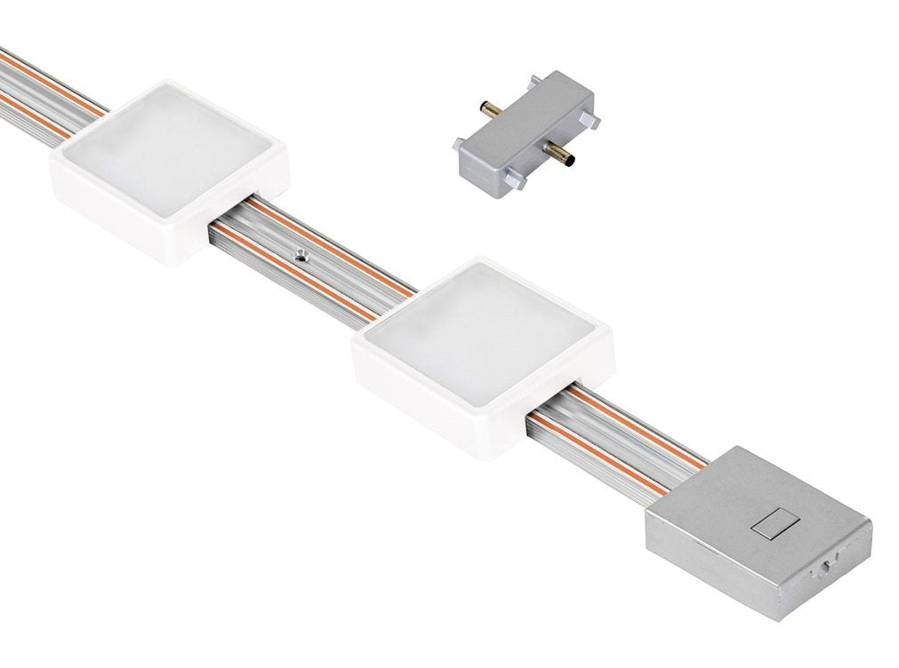 Jesco Lighting Kit-Rz-Ext-T12-Sq2-30Wh Radianz 2-Light Square Led Track Lighting Extension Kit, White, 12&quot;