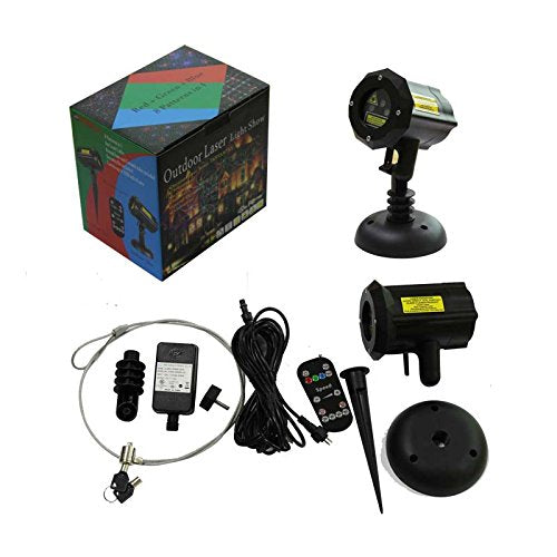 LedMAll Christmas Laser Lights Projector, Remote Control, 8 Patterns, Model X-35P, Black, Standard Size