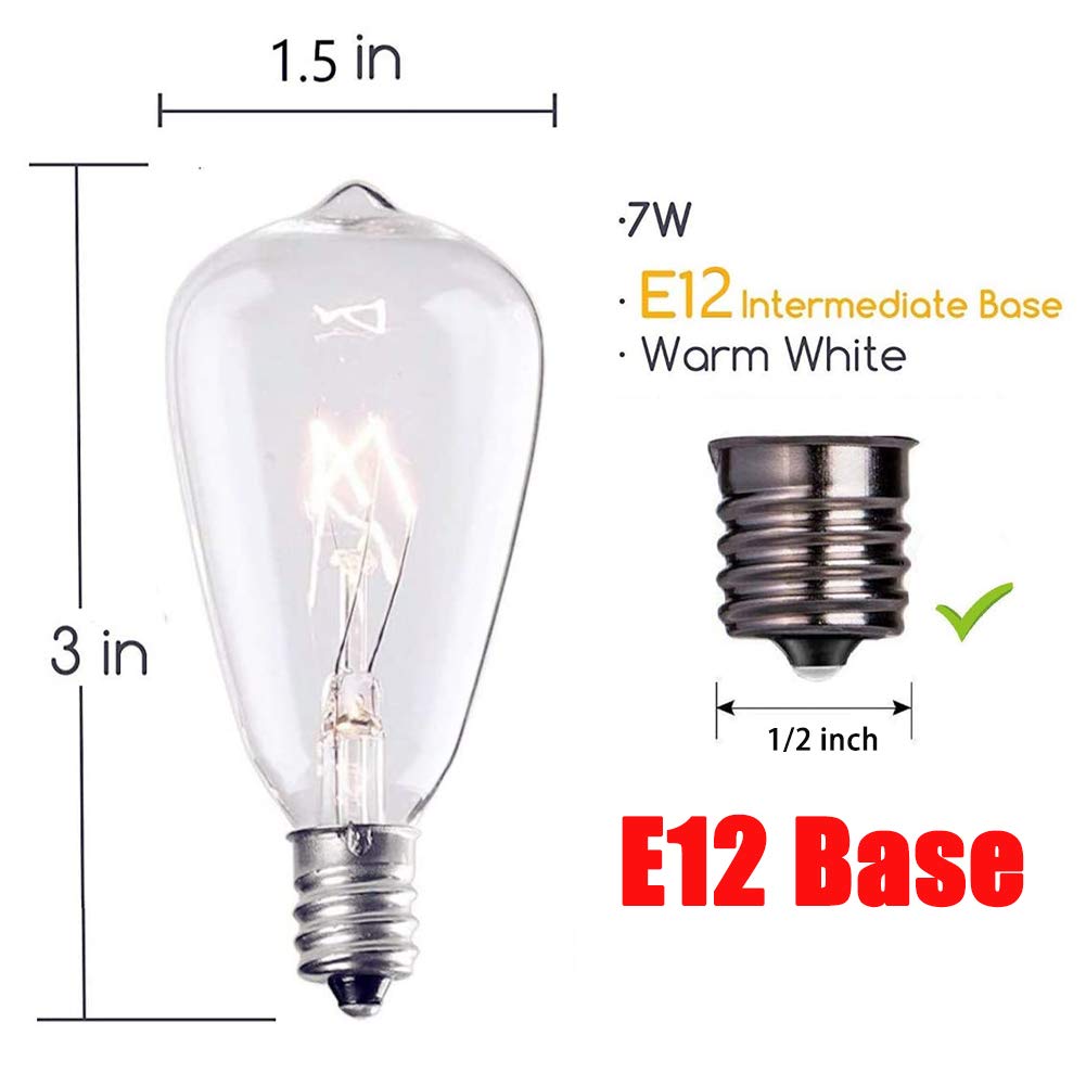 Konictom 10Ft Black Edison String Lights, 11 Clear Bulbs, Ul Listed For Outdoor Patio & Garden