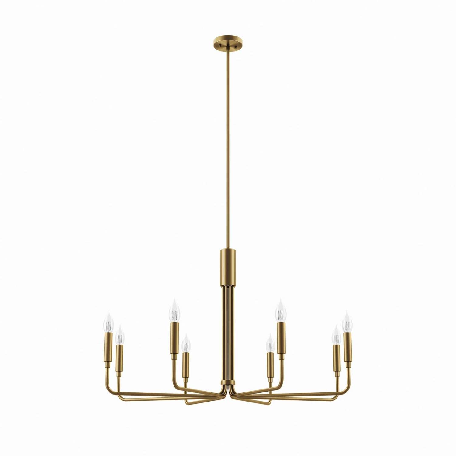 Modway Rekindle 8-Light Chandelier In Satin Brass