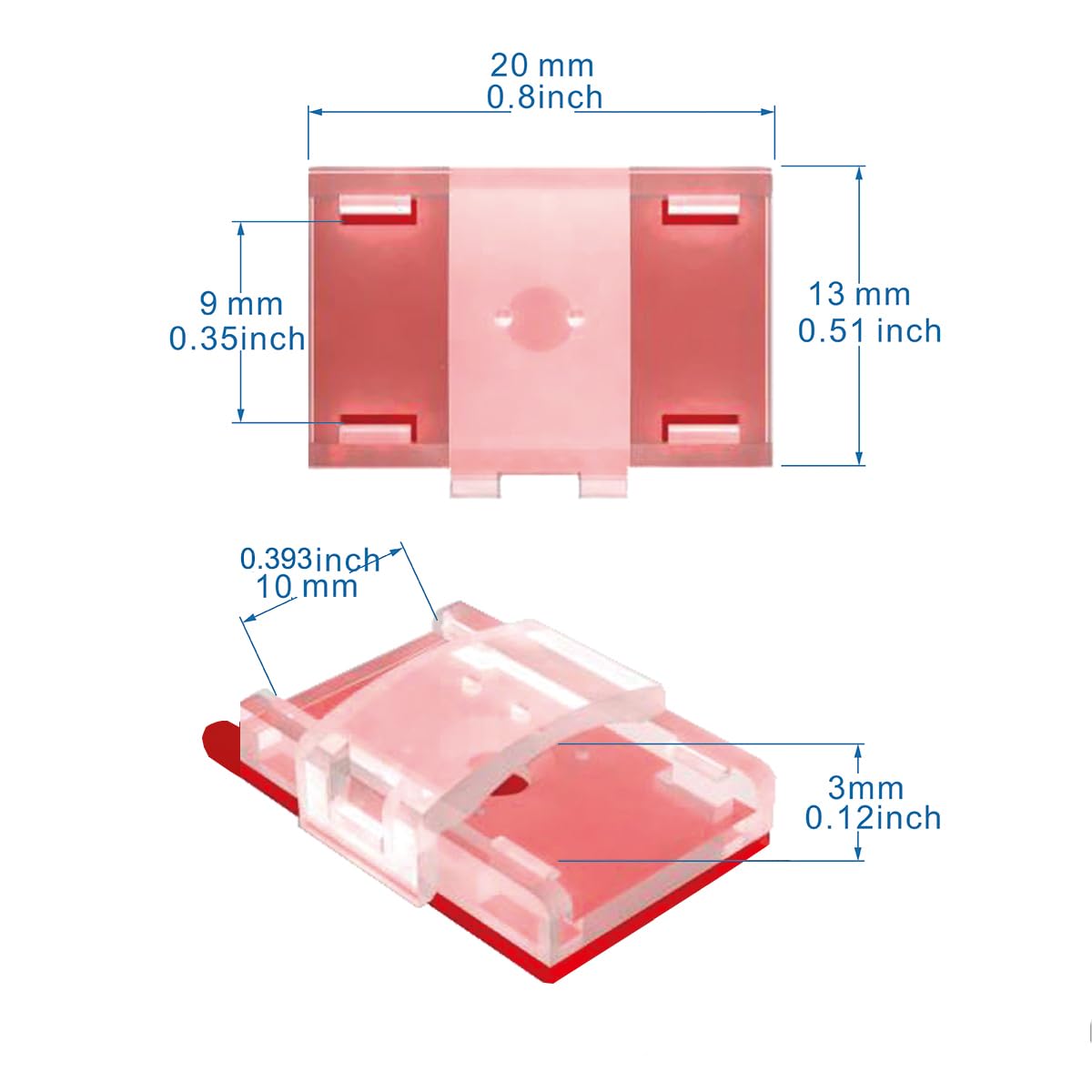 Atb Future Led Strip Light Self-Adhesive Mounting Brackets And Clips,Led Strip Light Holder,Cable Wires Organizer Clips For Vehi