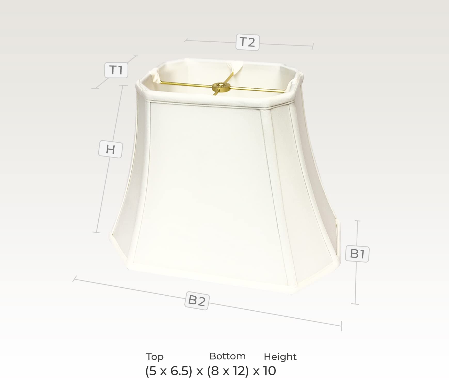 Royal Designs, Inc. Rectangle Lamp Shade, Linen White, 6.5 x 12 x 10, Model BSO-710-12LNWH