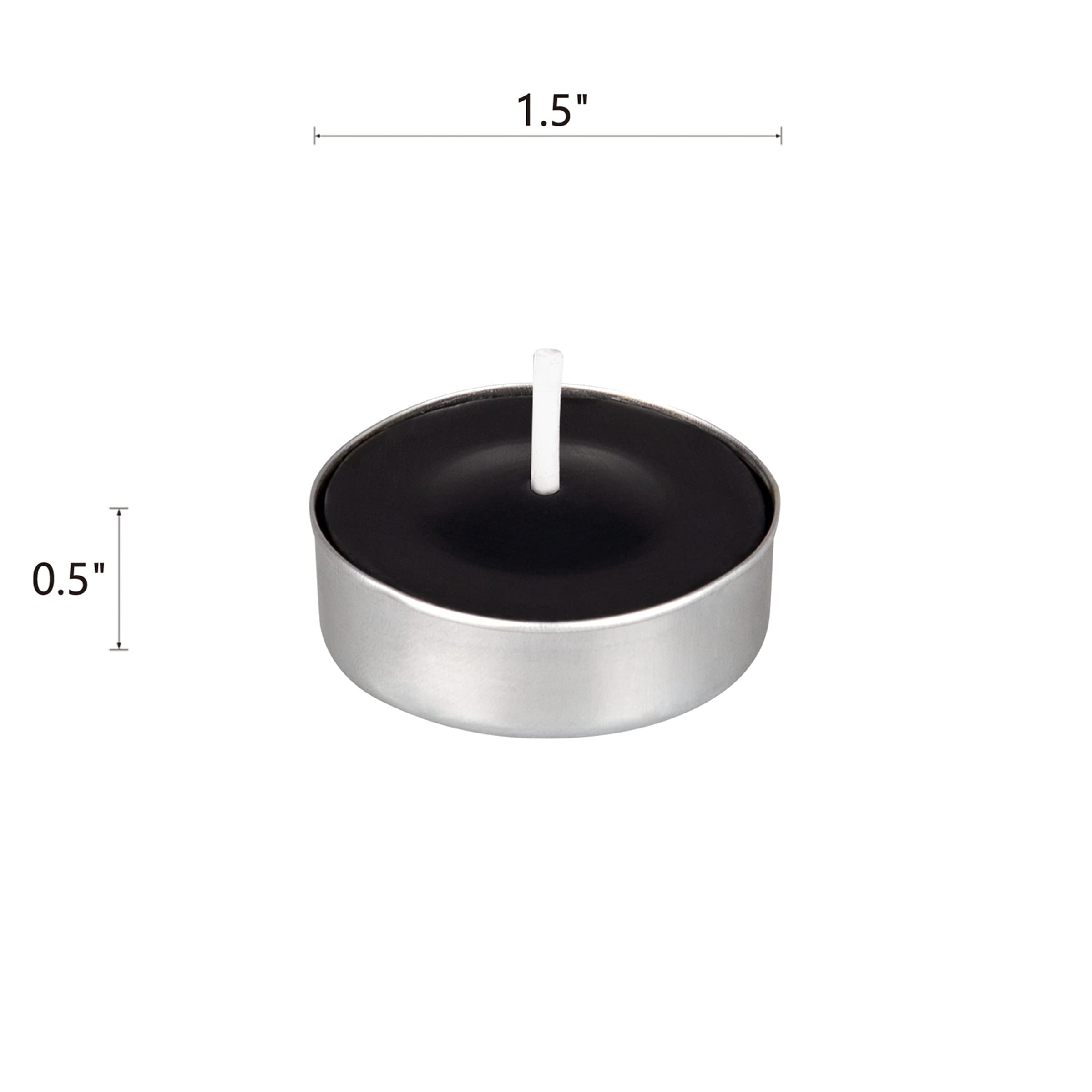Mega Candles 50 Pcs Unscented Black Tea Lights Candles, Pressed Wax Candle 3.5 Hour Burn Time, Home Décor, Wedding Receptions, Baby Showers, Birthdays, Celebrations, Events, Meditations, Prayers