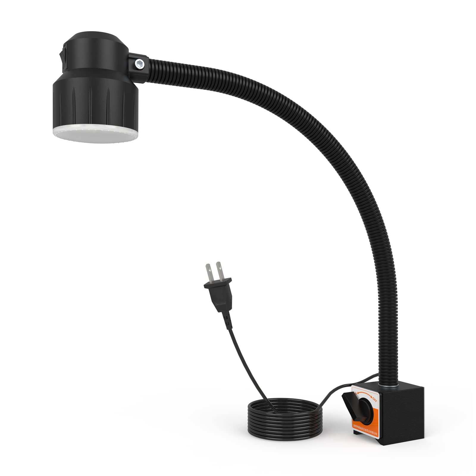 35Leds Magnetic Light, 1200 Lumen 120V Flexible Gooseneck Work Light With Adjustable Magnetic Base For Lathe Cnc Milling Drill Press Sewing Machine Industrial Lighting, 12W