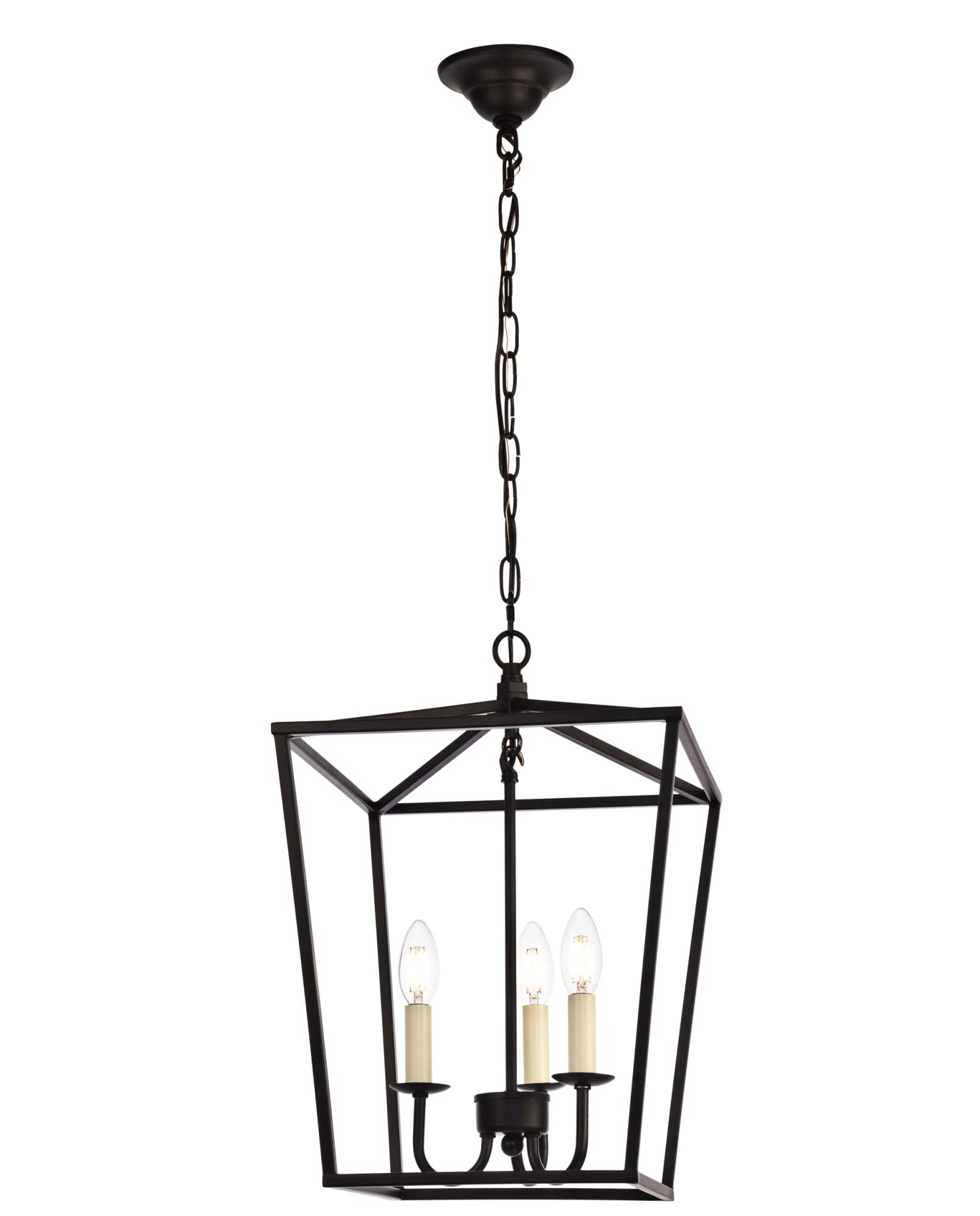 Elegant Lighting Maddox Collection 3 Light Pendant Lamp in Vintage Silver Finish - 12.5''D x 18.25''H