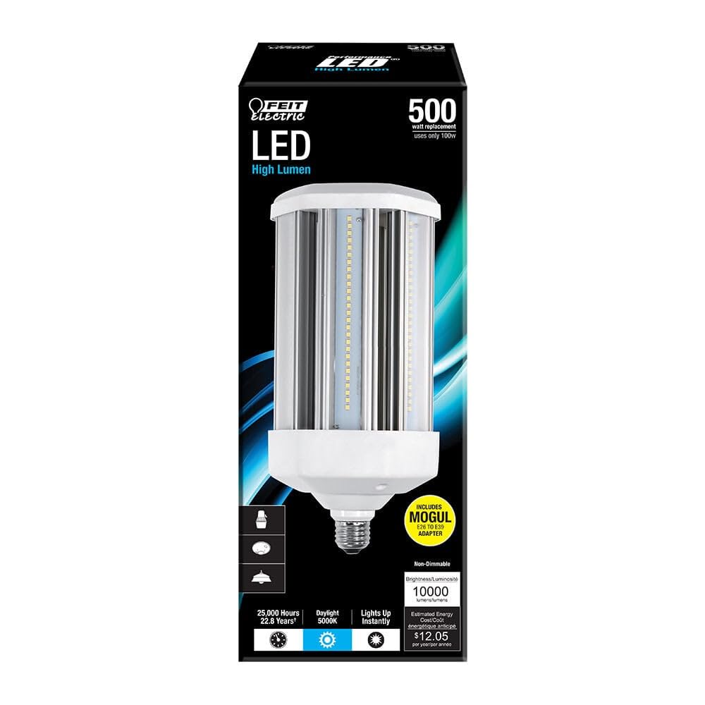 Feit Electric LED E26 Bulb, 500W Equivalent, 10000 Lumens, Model C10000/5K/LEDG2, Copper