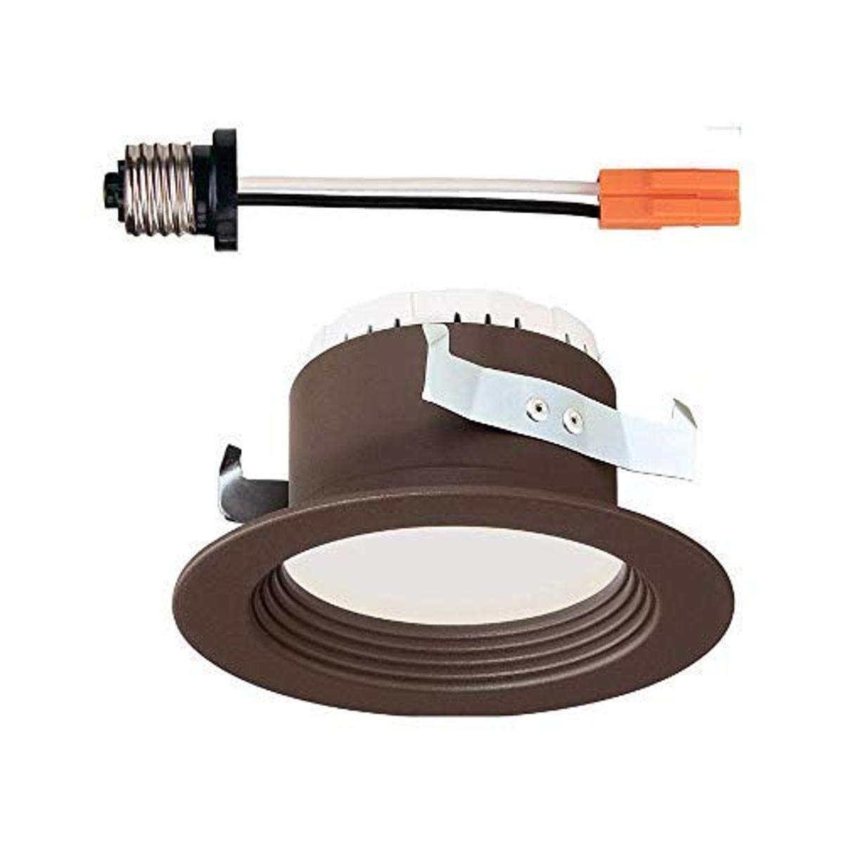 DESIGNERS FOUNTAIN Led Recessed Ceiling Light, 4 Inch Downlight Metal Lighting Fixture, Dimmable, 610 Lumens, 3000K, Baffle Trim