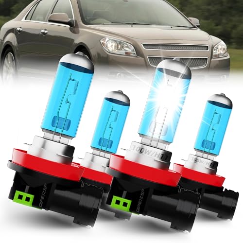 QIPEIZSP headlight bulbs compatible with CHEVY MALIBU 2006 2007 2008 2009 2010 2011 2012 Lights halogen, H11/H8/H9 High Beam + H