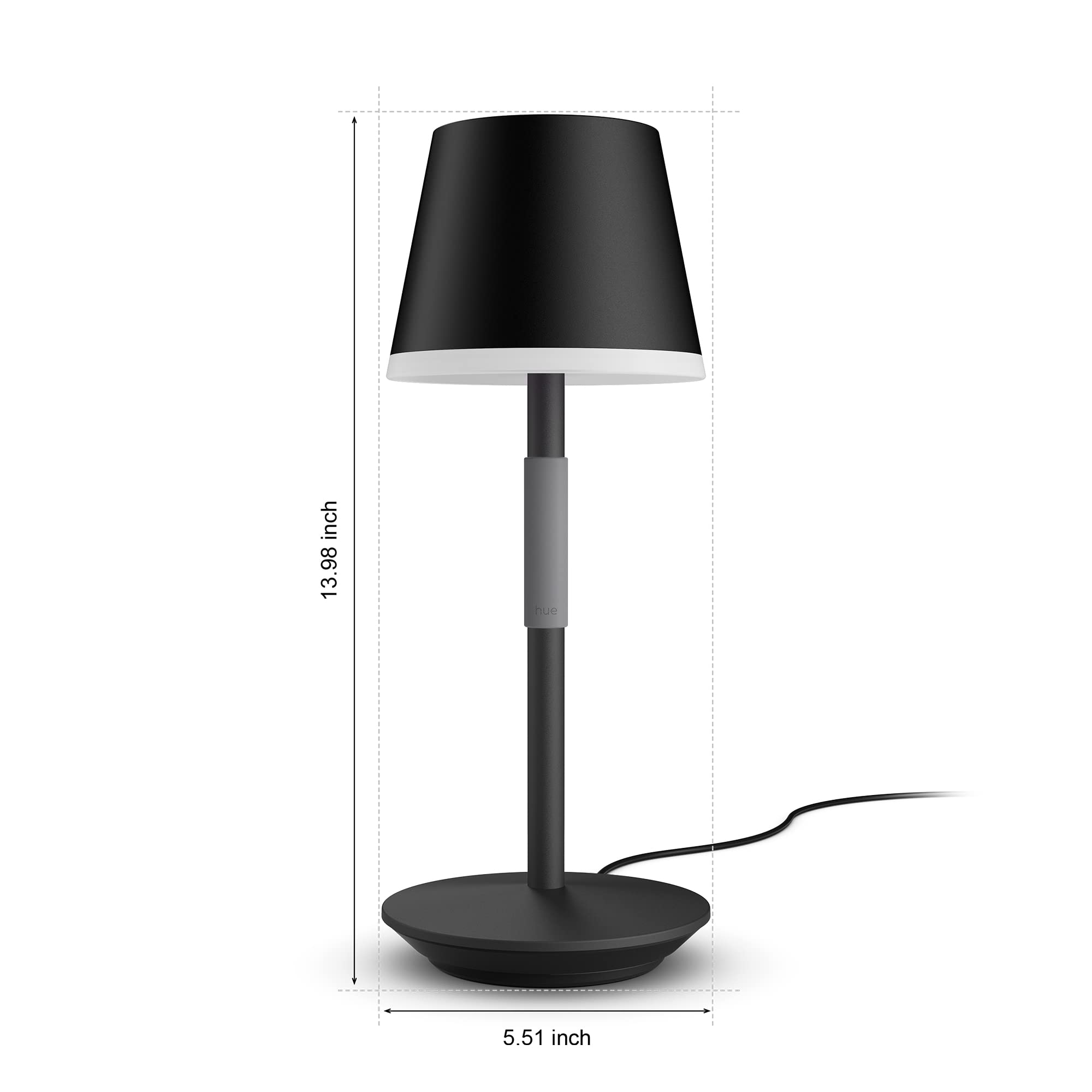Philips Hue Go Smart Portable Table Lamp - Black - White and Color Ambiance LED - 2 Pack - Indoor/Outdoor Use - Model R576454-2