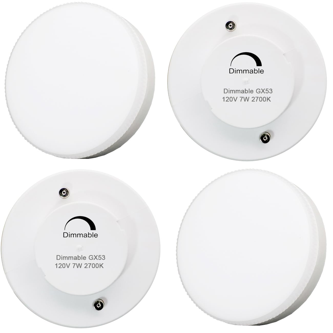 Kakemono Dimmable Gx53 Led Light Bulb 7W, Warm White 2700K, 50W Halogen Replacement For 120V Under Cabinet, Ceiling Lighting, Pa