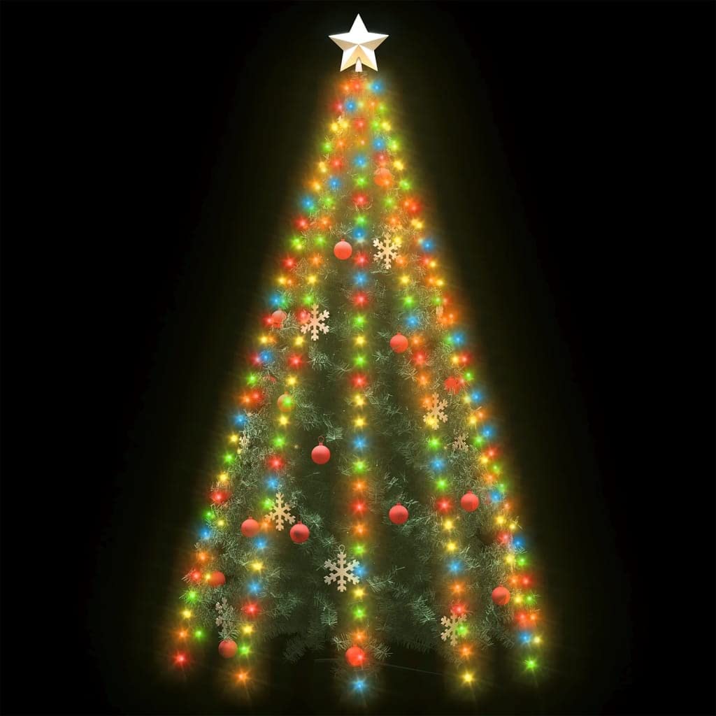 vidaXL Colorful Christmas Tree Net Lights 250 LEDs USB 98.4in Multicolor PVC
