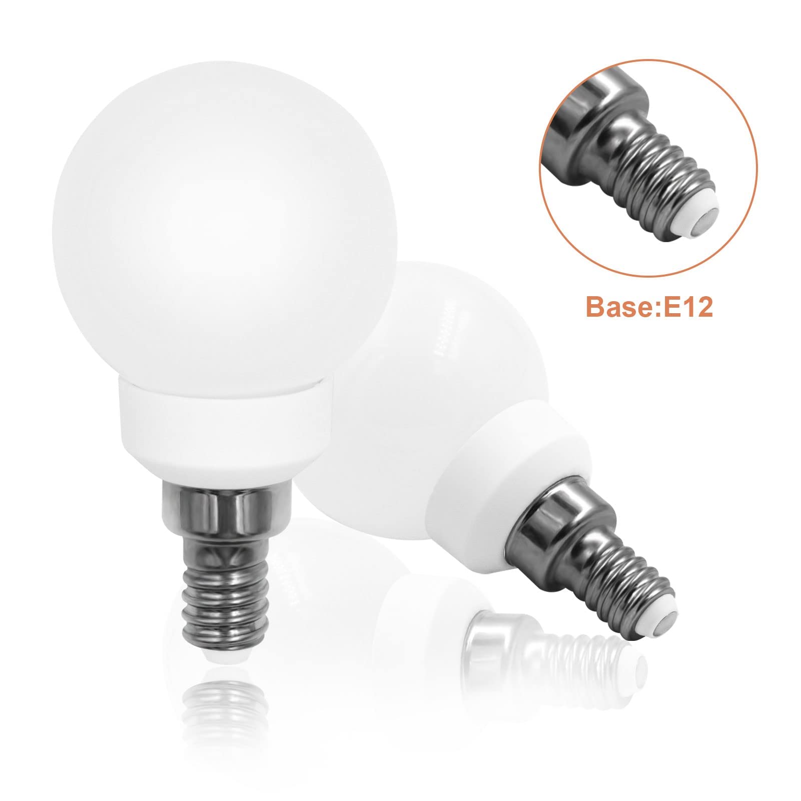 Lflampon Led Light Bulb 3000K Warm White Candelabra E12 Base Lightbulbs 110V 3W G14/G45 Small Bulbs 25W Equivalent 260Lm Vanity And Ceiling Fan Chandelier Landscape Lighting 2-Pack Non-Dimmable