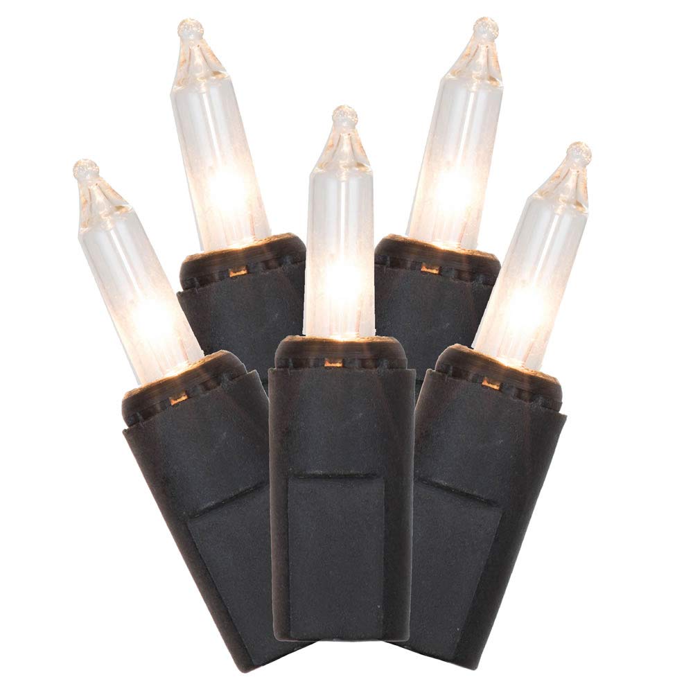 Vickerman 50 LED Warm White Dura-Lit Christmas Light Strand, 37, Black Wire, Model X9BK501LED, Plastic