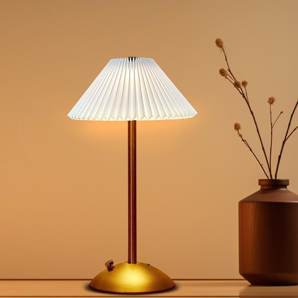 Ejfoiej Portable Led Table Lamp With Touch Sensor  3 Color Touch Control Rechargeable  3-Levels Brightness Metal Desk  Bedside  Dining Room Light (White)