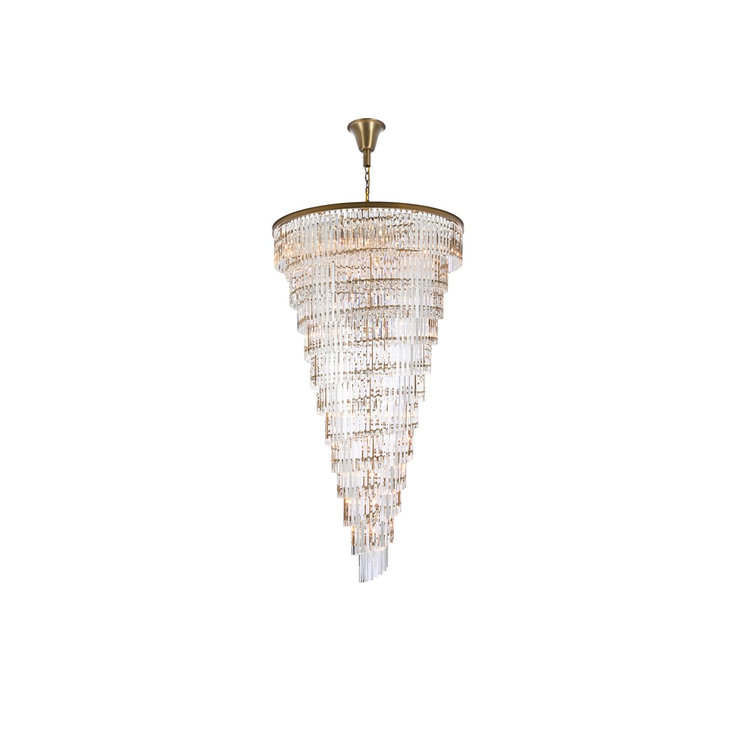 Elegant Lighting Sydney 48" Metal/Crystal Chandelier in Satin Gold/Clear