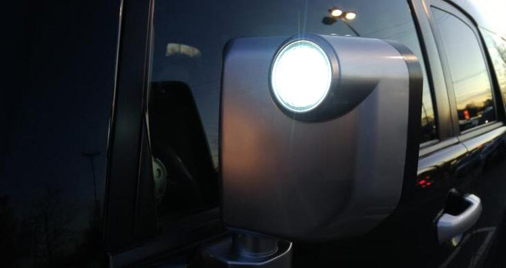 iJDMTOY LED Side Mirror Replacement Bulbs, High Power 4-SMD, Compatible with 2007-2014 Toyota FJ Cruiser, White, Glass