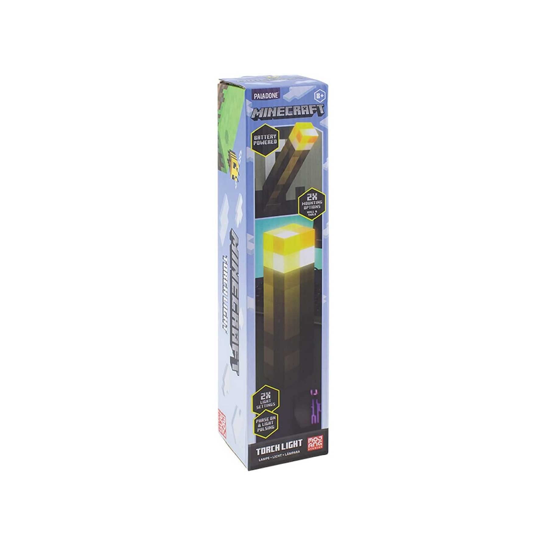 Paladone Minecraft Torch Lamp, Wall Mountable or Freestanding, Battery-Powered, Medium Size, Multicolor, Model PP9202MCF