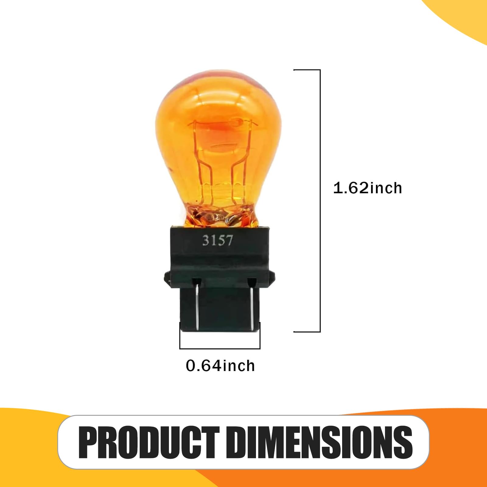 Tesnaao 10 Pack Car Instrument Light Bulb  3157 Brake Light Bulb  12V 21/5W Automobile Lighting Replacement Accessory  Universal For Most Cars  Trucks And Vans (Amber)